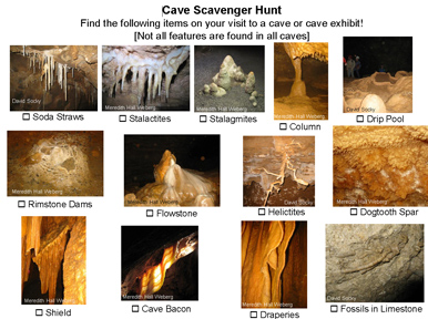 Cave Scavenger Hunt Sheet